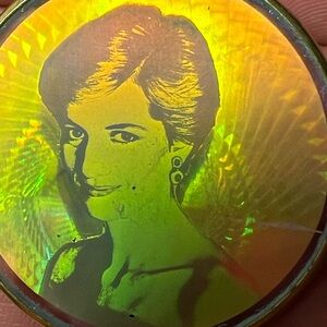 Vintage Holographic Glass Pendant Hologram 3D Image Y2K Princess Diana L…